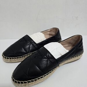 Prada Quilted Black Leather Espadrilles, (Size 38)